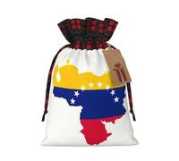 Sac de Noël avec cordon de serrage, imprimé drapeau du Venezuela, 12,9 x 17,5 cm, pour anniversaires de Noël, anniversaires, peut contenir des cadeaux