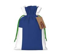 Sac de Noël avec cordon de serrage imprimé drapeau finlandais pour cadeaux de Noël, décoration de fête