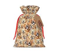 Sac de Noël avec cordon de serrage imprimé labrador retriever pour cadeaux de Noël