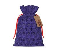 Sac de Noël avec cordon de serrage imprimé manoir hanté - 12 x 17 cm - Pour fête de Noël ou d'anniversaire