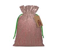 Sac de Noël avec cordon de serrage - Imprimé or rose - Sacs pour emballage de cadeaux - Pour mariage, Pâques, fête de vacances