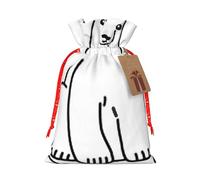 Sac de Noël avec cordon de serrage Motif ours polaire 12 x 17 cm Idéal pour les adultes pour emballer des cadeaux pour Noël Halloween