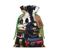 Sac de Noël avec cordon de serrage Motif petit train à vapeur