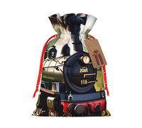 Sac de Noël avec cordon de serrage Motif petit train à vapeur