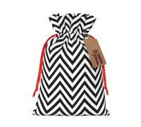 Sac de Noël avec cordon de serrage Motif rayures en zigzag 12 x 17 cm Idéal pour les adultes pour emballer des cadeaux pour Noël Halloween