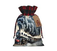 Sac de Noël avec cordon de serrage Motif train à vapeur
