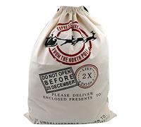 Sac de Noël blanc TRIXES - 70 cm x 50 cm - Idéal pour les cadeaux de Noël - Convient aux enfants et aux adultes - Fermeture à cordon - Personnalisable