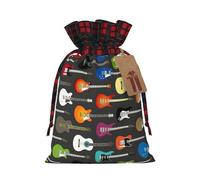 Sac de Noël coloré avec cordon de serrage pour guitare acoustique et guitares 12 x 17 cm