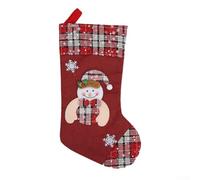 Sac de Noël festif avec imprimé de vacances de dessin animé, fabriqué à partir de tissu, comprend une boucle pour accrocher au sapin ou au mur, spacieux pour contenir des S (bonhomme de neige)