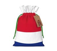 Sac de Noël imprimé drapeau du Costa Rica avec cordon de serrage pour cadeaux de Noël, décoration de fête