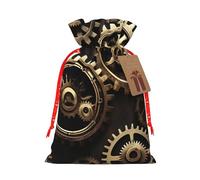 Sac de Noël imprimé engrenages steampunk cool sac cadeau de Noël pour décoration saisonnière emballage cadeau