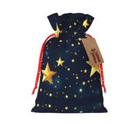 Sac de Noël imprimé étoiles orientales avec cordon de serrage, 12 x 17 cm pour emballage cadeau d'anniversaire