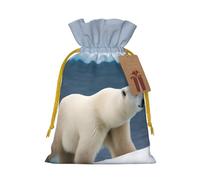 Sac de Noël imprimé ours polaire - Paquet de vacances haut de gamme, emballage de Noël festif avec motifs joyeux