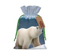 Sac de Noël imprimé ours polaire - Paquet de vacances haut de gamme, emballage de Noël festif avec motifs joyeux