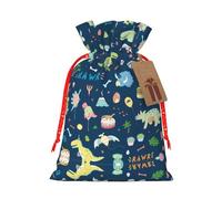 Sac de Noël pratique avec cordon de serrage coloré et imprimé éléphant et lea, 12 x 17 cm pour Noël, Halloween