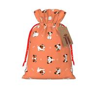 Sac de Noël pratique avec cordon de serrage Motif chien avec gros os 12 x 17 cm