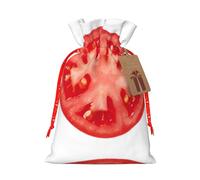 Sac de Noël pratique avec cordon de serrage - Motif tranche de tomate - 12 x 17 cm - Pour Noël et Halloween