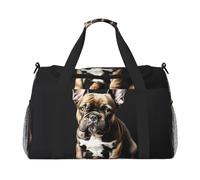 Sac de nuit à longues oreilles avec imprimé bouledogue français, sac de week-end, sac de yoga, sac de sport, sac de sport, sac pour articles personnels pour Audlts, Noir , Taille unique