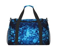 Sac de nuit bleu imprimé notes de musique sac de week-end sac à main d'entraînement sac de yoga sac de sport sac de sport sac de sport sac pour articles personnels pour audlts, Noir , Taille unique