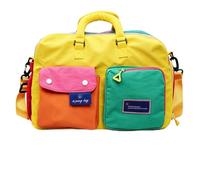 Sac de nuit décontracté aux couleurs contrastées, pliable, résistant à l'eau pour la gym, le sport | Style bloc de couleur | Résistant à l'eau | Pliable léger | Spacieux et durable | Pour gym, voyage, w nd