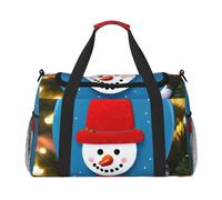 Sac de nuit en carton de Noël imprimé bonhomme de neige pour homme et femme - Sac à bandoulière pour voyage essentiel, noir, One Size
