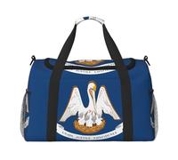 Sac de nuit imprimé drapeau de l'État de Louisiane pour homme et femme Sac à bandoulière pour voyage essentiel, noir, One Size