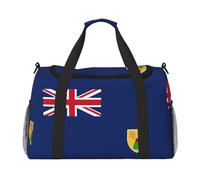Sac de nuit imprimé drapeau des îles Turques et Caïques pour homme et femme Sac à bandoulière pour voyage essentiel, noir, One Size