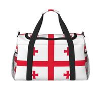 Sac de nuit pour homme et femme avec imprimé drapeau de la Géorgie, noir, One Size