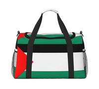 Sac de nuit pour homme et femme avec imprimé drapeau de la Palestine - Sac à bandoulière pour voyage essentiel, noir, One Size