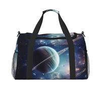 Sac de nuit pour homme et femme avec imprimé étoiles spatiales, noir, One Size