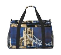 Sac de nuit Tower Bridge à Londres pour femme et homme - Sac à bandoulière pour voyage essentiel, noir, One Size