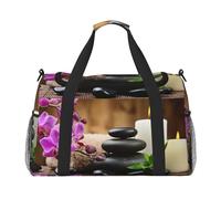 Sac de nuit Zen Stone Print Weekender Bag Sac à main d'entraînement Sac de yoga Sac de sport Sac de sport Sac de sport Sac de sport Sac pour Audlts, Noir , Taille unique