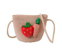 Sac de Paille pour Fille, Sacs à Main en Paille Mignons, Sac à Bandoulière en Paille, Sac Paille Femme, Sac de Plage en Paille, pour Les Activités de Plein Air Des Filles (Radis Fraise, Rose)