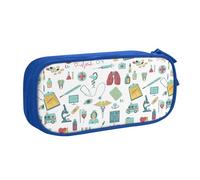 Sac de papeterie léger abstraction biologie chimie 4 imprimé pochette stylo école université bureau voyage garçons filles adultes, bleu, Taille unique, Ensemble cartable