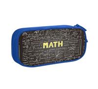 Sac de papeterie léger avec impression mathématiques pour l'école, le bureau, les voyages, garçons, filles, adultes, bleu, Taille unique, Ensemble cartable