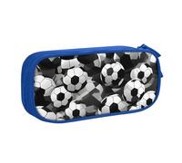 Sac de papeterie léger avec motif ballon de football noir et blanc pour l'école, le bureau, les voyages, garçons et filles, bleu, Taille unique, Ensemble cartable