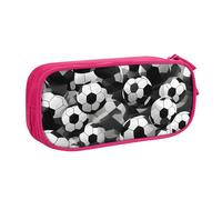 Sac de papeterie léger avec motif ballon de football noir et blanc pour l'école, le bureau, les voyages, garçons et filles, rose, Taille unique, Ensemble cartable