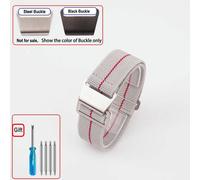 Sac De Parachute Pour Troupes Françaises Des Années 60,Bracelet De Montre Élastique 18 20Mm 22Mm,Bracelets De Montre En Nylon,Bracelet Universel En Tissu Balistique Pour Hommes.Grey Red.Black Buckle