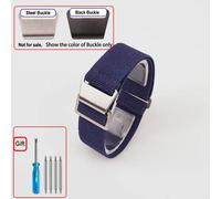 Sac De Parachute Pour Troupes Françaises Des Années 60,Bracelet De Montre Élastique 18 20Mm 22Mm,Bracelets De Montre En Nylon,Bracelet Universel En Tissu Balistique Pour Hommes.Blue.Black Buckle