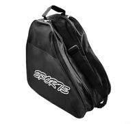 Sac de patinage à trois sections pour ranger les patins à glace, les casques et les équipements de protection en une seule unité compacte (noir)