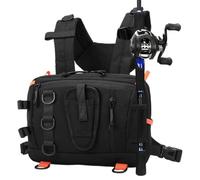 Sac de pêche étanche et réglable, Noir , Reportez-vous à la description | Sac de rangement pour matériel de pêche pour bar, poisson-chat, camping, maison, voyage, bateau