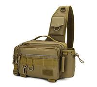 Sac de pêche multifonctionnel pour pêche en plein air, sac de rangement pour moulinet de taille, organisateur de leurres avec plusieurs poches, sangles extérieures, anneaux en D pour le camping, la