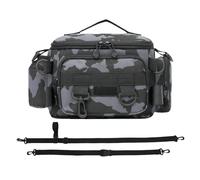 Sac de pêche - Organiseur multi-poches, résistant à l'eau salée et imperméable | Base antidérapante, bandoulière réglable pour pêche en plein air, porte-matériel pour leurres, hameçons, outils