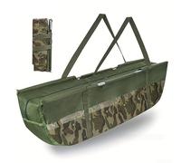 Sac de pêche pliable robuste avec règle - 600D Oxford - Sangle de transport pour pêche à la carpe jusqu'à 117 cm - Filet de pesée vert pour pêcheurs