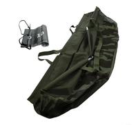 Sac de Pêche Robuste avec Règle Pliable 600D Oxford Transport Sling pour Basse Carpe Bateau Forme Poisson Échelle Mesure Jusqu'à 117 cm Vert