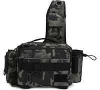 Sac de pêche, sac à dos étanche pour le rangement et l'organisation des accessoires et équipements de pêche, Noir Camouflage
