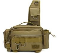 Sac de pêche, sac à dos étanche pour ranger et organiser les accessoires et l'équipement de pêche, couleur sable