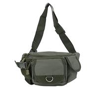 Sac de pêche, Sac Banane Portable en Polyester avec 5 Poches, Ceinture à déclenchement Rapide réglable pour Le Rangement d’Accessoires de randonnée, d’Escalade et de pêche en Plein (Vert OD)