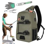Sac de pêche - Sac de pêche à la mouche 9,5 L | Sac à dos Sling Sac à dos de poitrine étanche Sac à dos léger et mince Organisateur d'outils Jig multifonction, Équipement de sport de plein air pour C