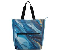 Sac de piano imperméable pour cours d'art fluide bleu doré avec poches zippées pour partitions et livres